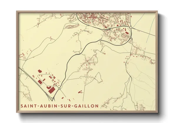 Une affiche de carte sur Saint-Aubin-sur-Gaillon