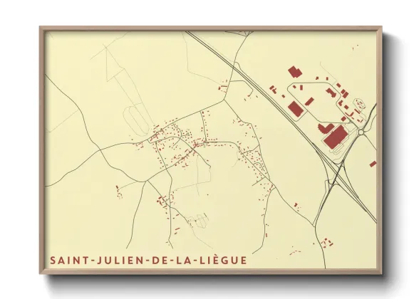 Une affiche de carte sur Saint-Julien-de-la-Liègue