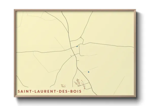 Une affiche de carte sur Saint-Laurent-des-Bois