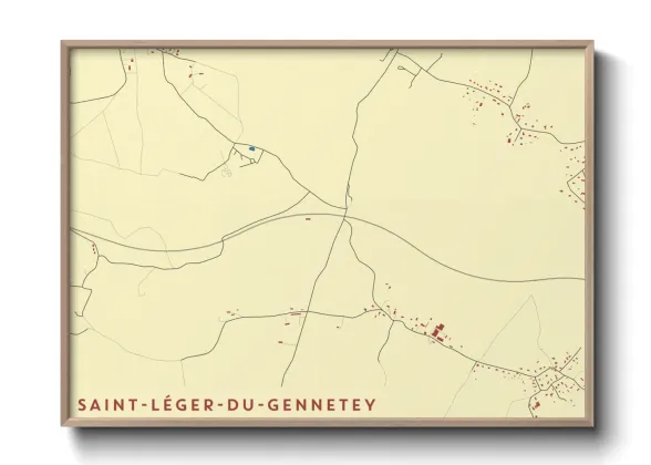 Une affiche de carte sur Saint-Léger-du-Gennetey