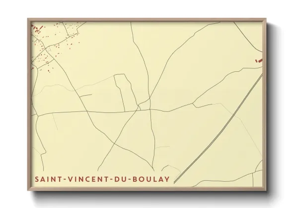 Une affiche de carte sur Saint-Vincent-du-Boulay