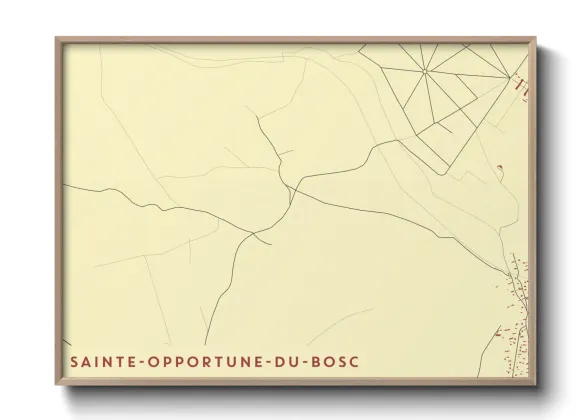 Une affiche de carte sur Sainte-Opportune-du-Bosc