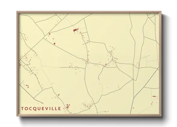 Une affiche de carte sur Tocqueville