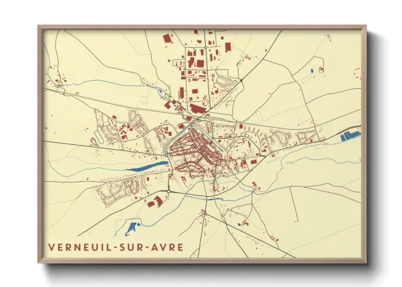 Une affiche de carte sur Verneuil-sur-Avre