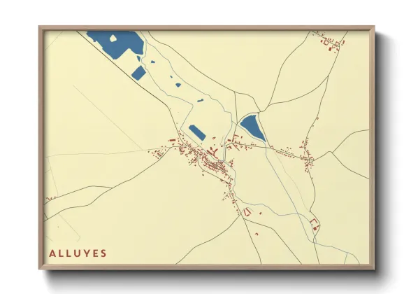 Une affiche de carte sur Alluyes