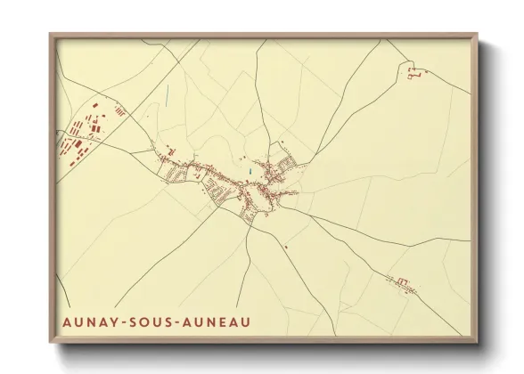 Une affiche de carte sur Aunay-sous-Auneau