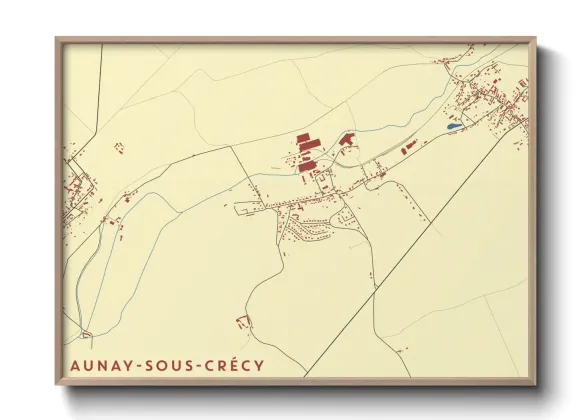 Une affiche de carte sur Aunay-sous-Crécy