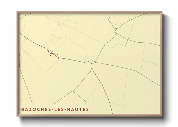 Une affiche de carte sur Bazoches-les-Hautes