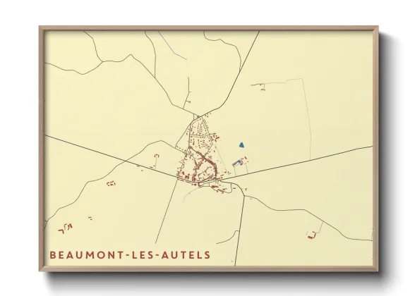 Une affiche de carte sur Beaumont-les-Autels