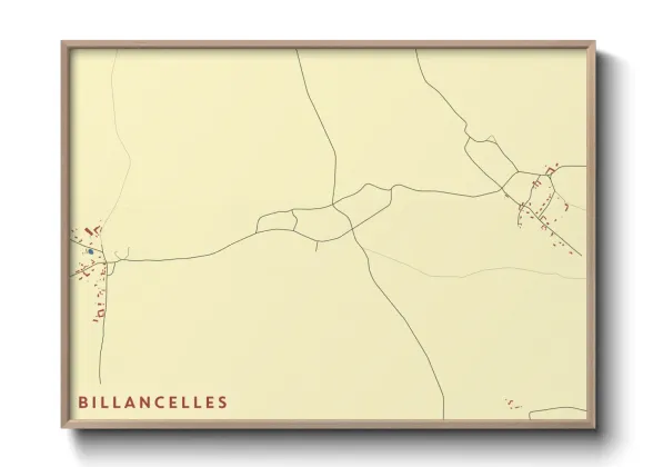 Une affiche de carte sur Billancelles