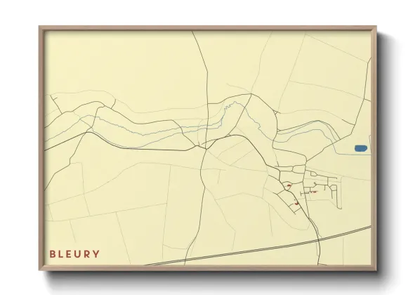 Une affiche de carte sur Bleury