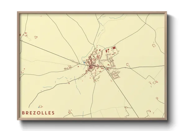 Une affiche de carte sur Brezolles