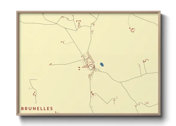 Une affiche de carte sur Brunelles