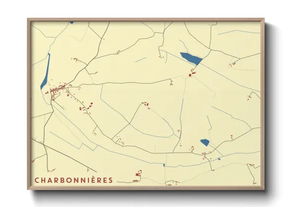 Une affiche de carte sur Charbonnières