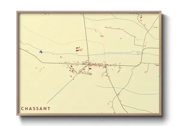 Une affiche de carte sur Chassant