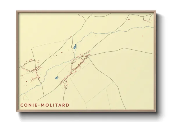 Une affiche de carte sur Conie-Molitard