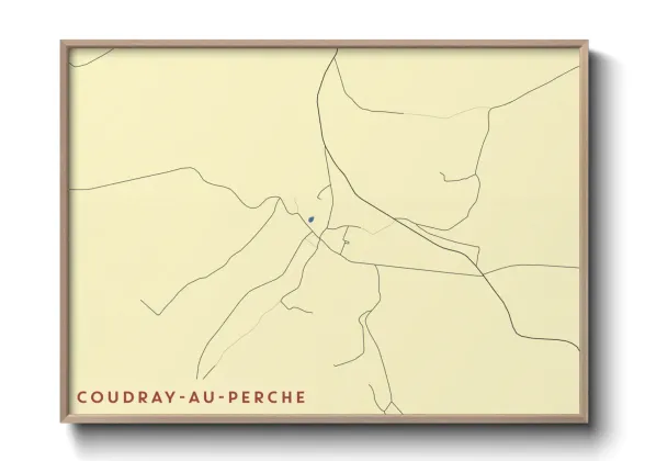 Une affiche de carte sur Coudray-au-Perche