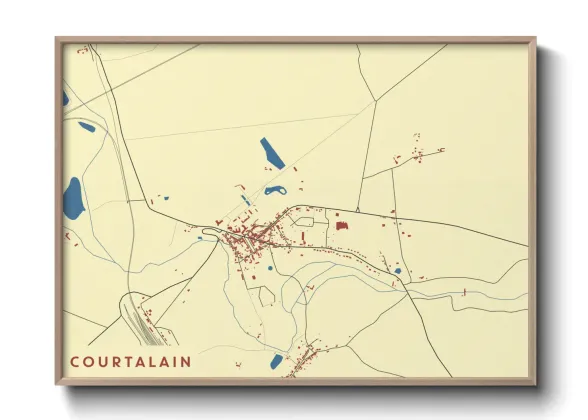 Une affiche de carte sur Courtalain