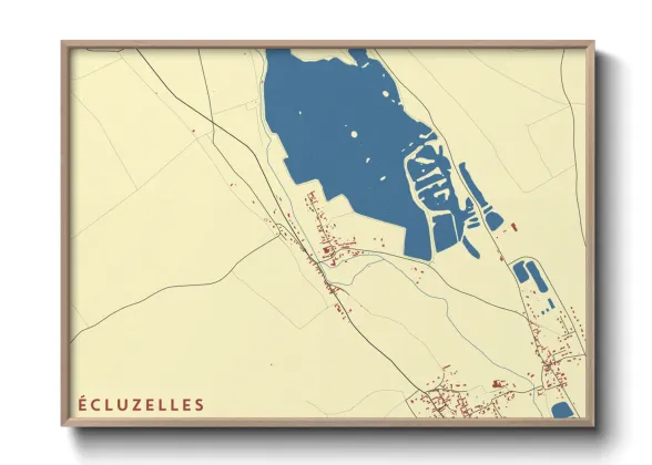 Une affiche de carte sur Écluzelles
