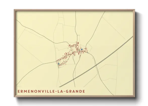Une affiche de carte sur Ermenonville-la-Grande