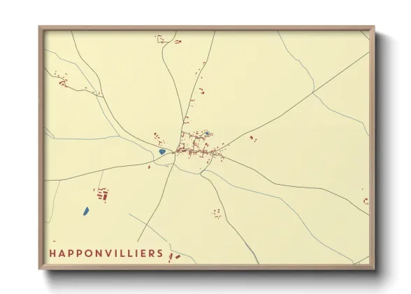 Une affiche de carte sur Happonvilliers