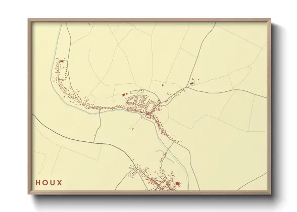 Une affiche de carte sur Houx