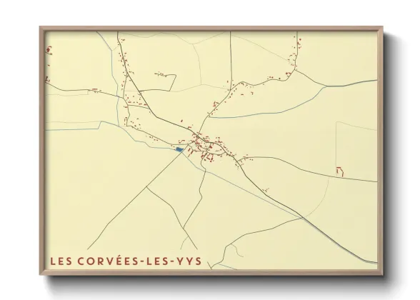 Une affiche de carte sur Les Corvées-les-Yys