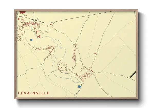 Une affiche de carte sur Levainville