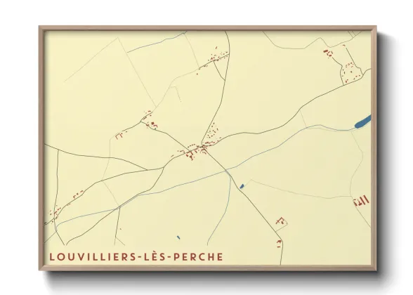 Une affiche de carte sur Louvilliers-lès-Perche