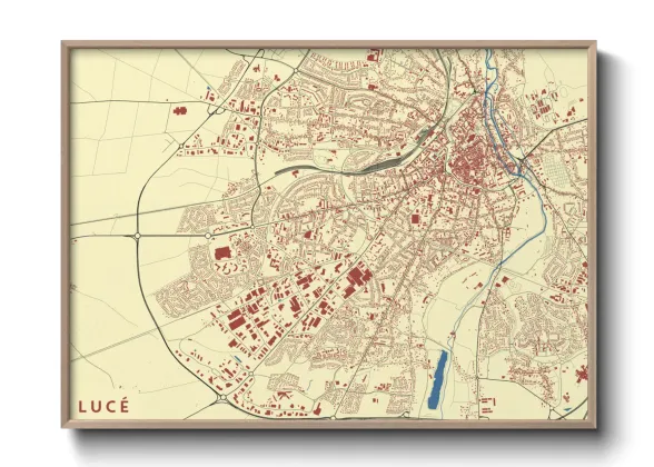 Une affiche de carte sur Lucé
