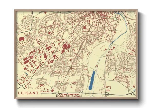 Une affiche de carte sur Luisant