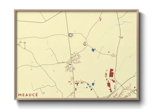 Une affiche de carte sur Meaucé