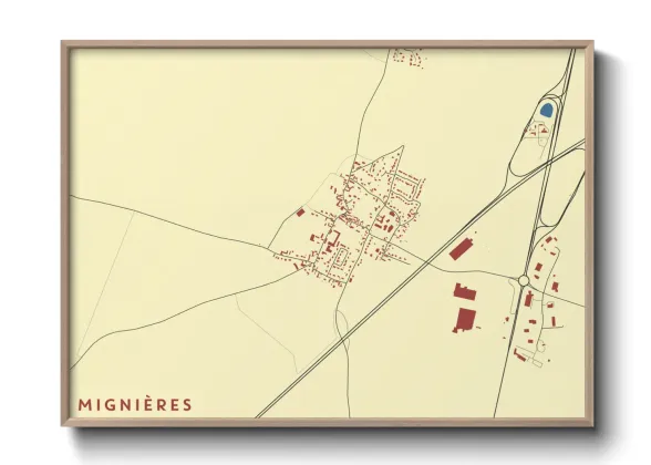 Une affiche de carte sur Mignières