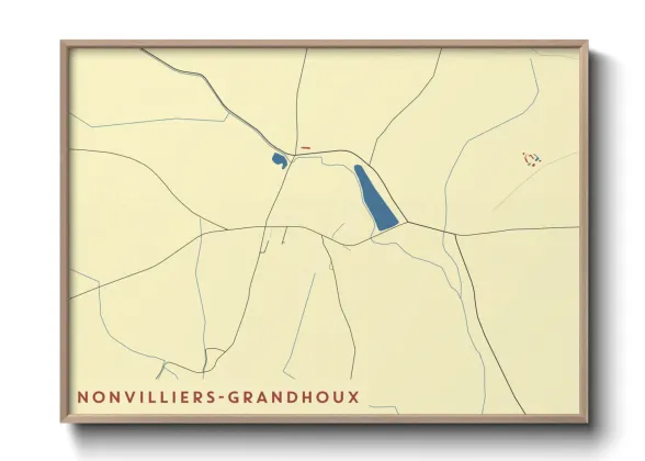 Une affiche de carte sur Nonvilliers-Grandhoux