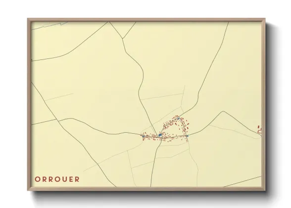 Une affiche de carte sur Orrouer