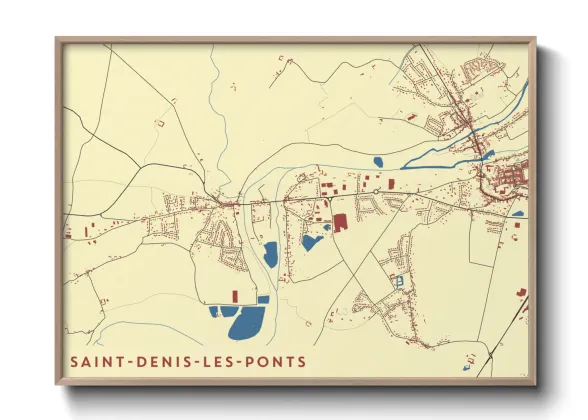 Une affiche de carte sur Saint-Denis-les-Ponts