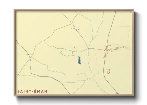 Une affiche de carte sur Saint-Éman