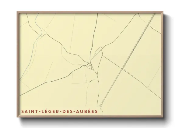 Une affiche de carte sur Saint-Léger-des-Aubées