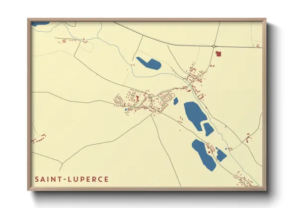 Une affiche de carte sur Saint-Luperce