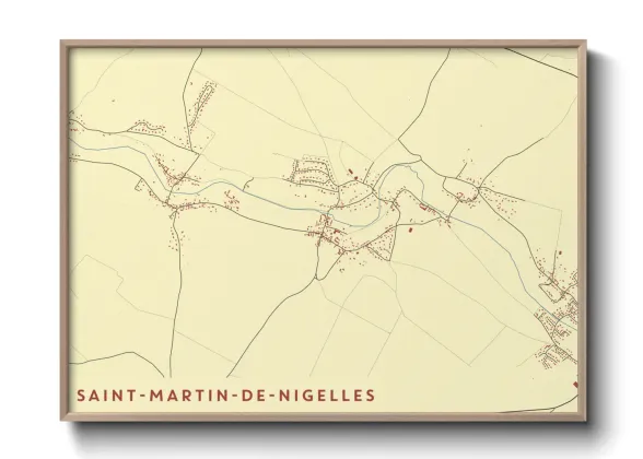 Une affiche de carte sur Saint-Martin-de-Nigelles