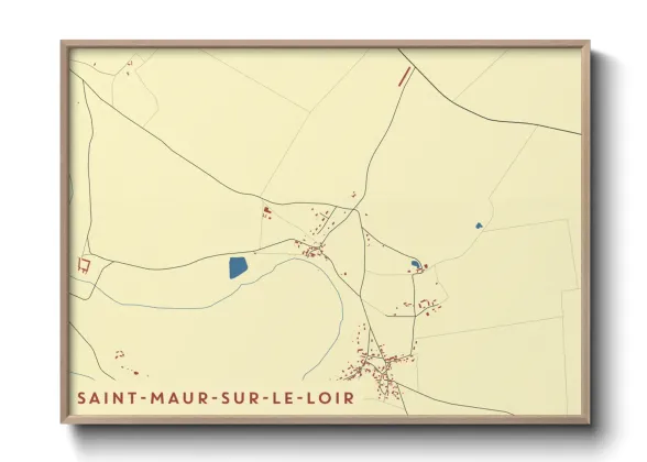 Une affiche de carte sur Saint-Maur-sur-le-Loir
