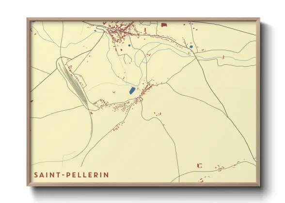 Une affiche de carte sur Saint-Pellerin