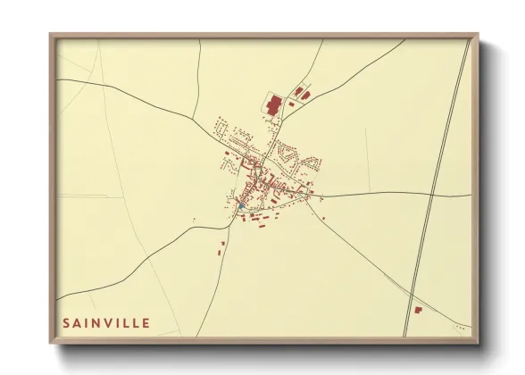 Une affiche de carte sur Sainville