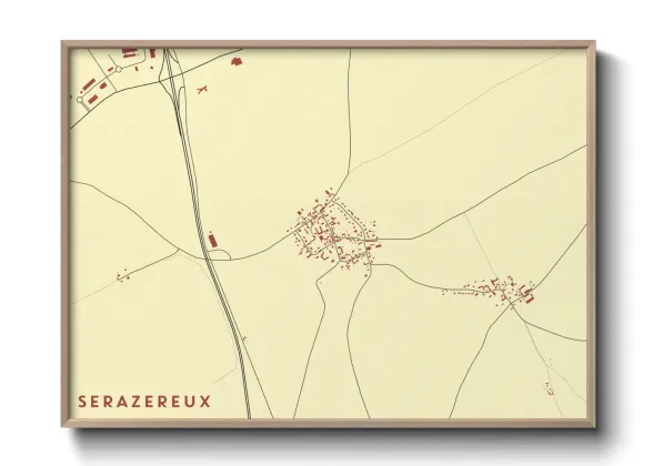 Une affiche de carte sur Serazereux