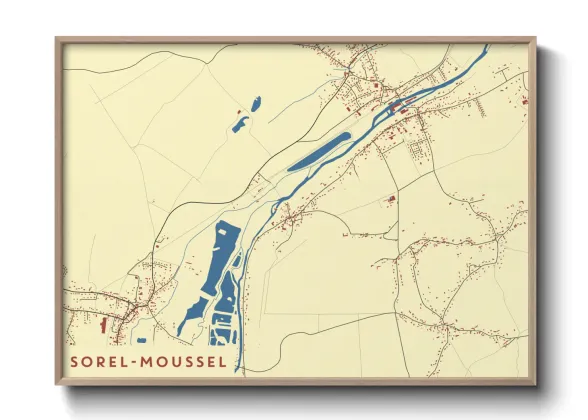 Une affiche de carte sur Sorel-Moussel