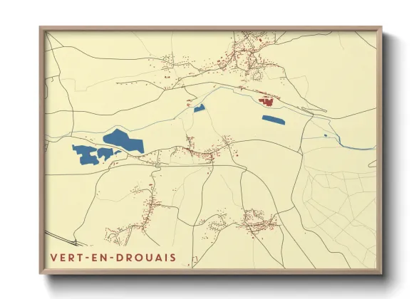 Une affiche de carte sur Vert-en-Drouais