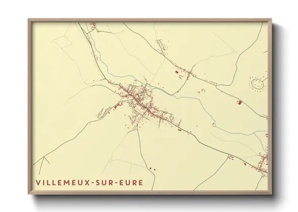 Une affiche de carte sur Villemeux-sur-Eure