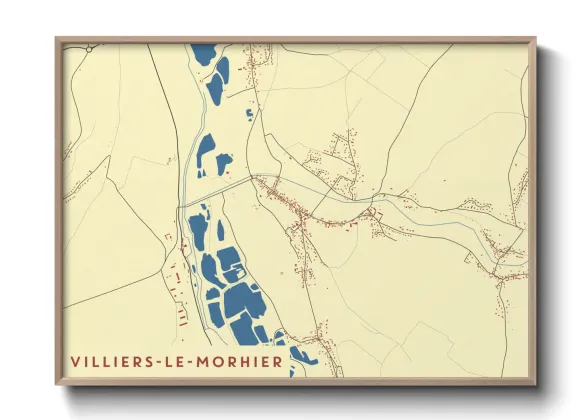 Une affiche de carte sur Villiers-le-Morhier