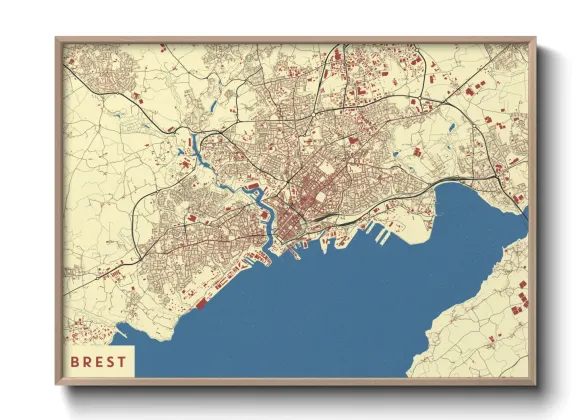 Une affiche de carte sur Brest