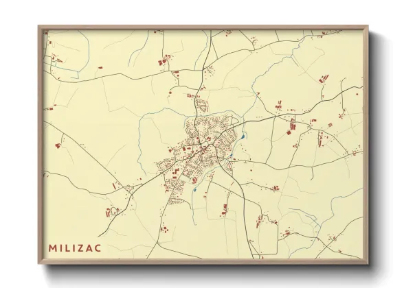 Une affiche de carte sur Milizac